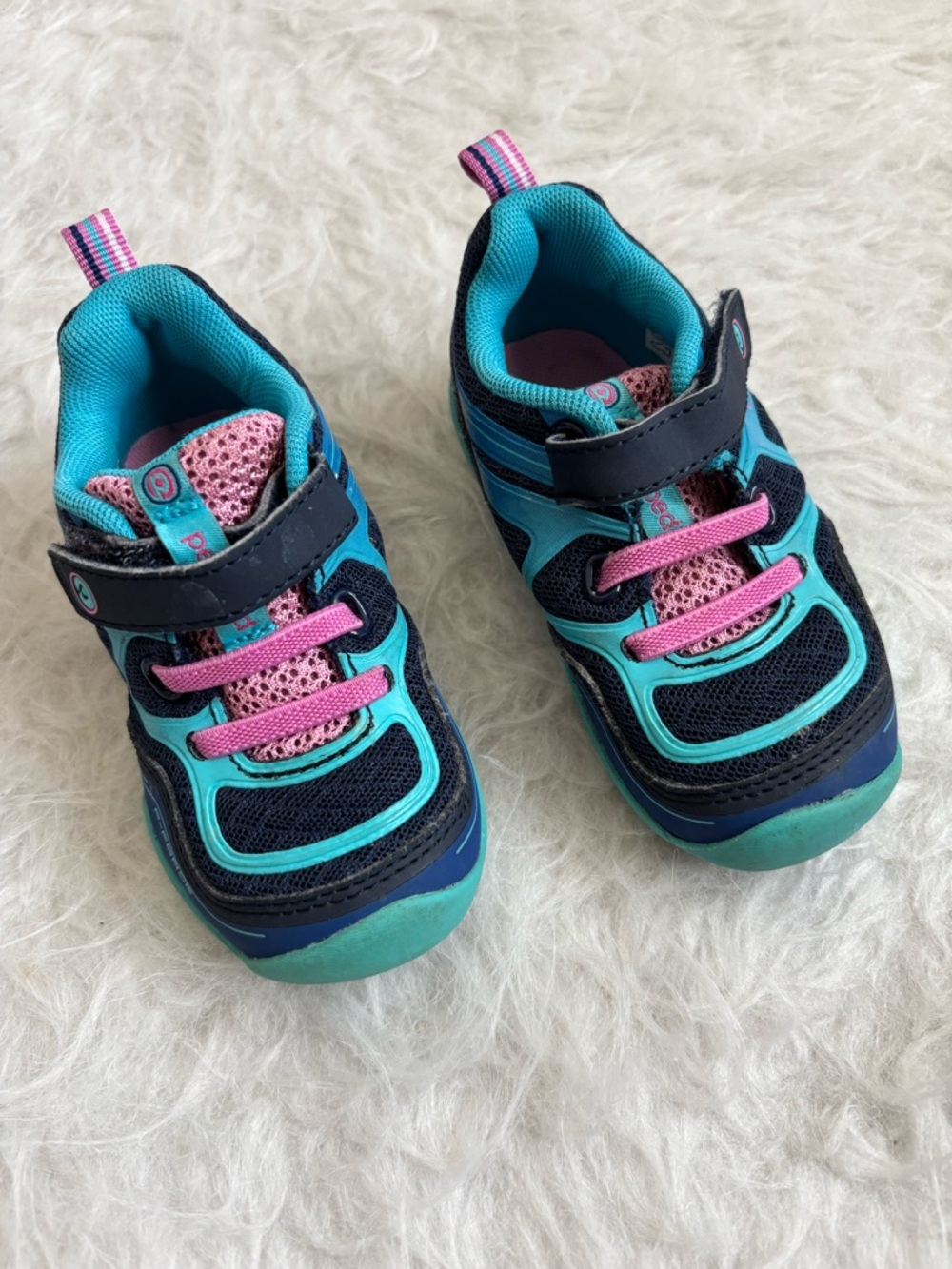 pediped Toddler Sneakers in Teal & Pink
